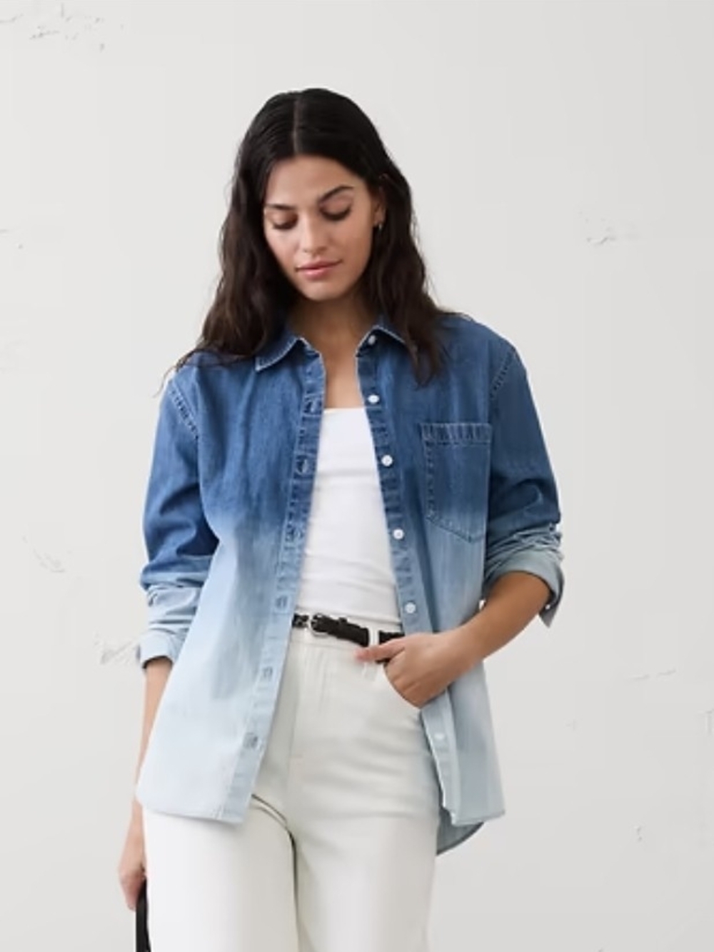 Gap Ombre Denim Button-Up Shirt - Blue